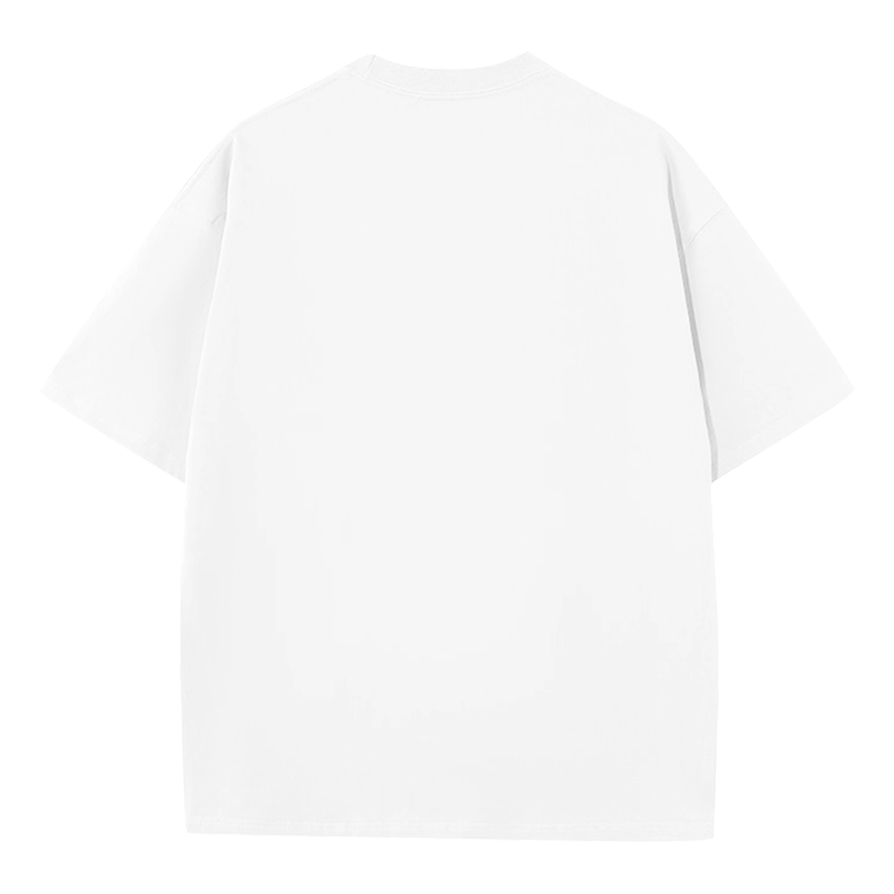 Michael Jordan Three Fingers Up Heavyweight Oversized White Graphic Tee - Image 2