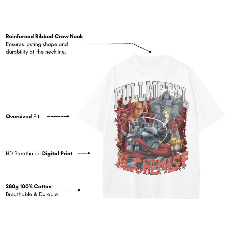 Alchemical Brotherhood Heavyweight Oversized White Graphic Tee - Image 4