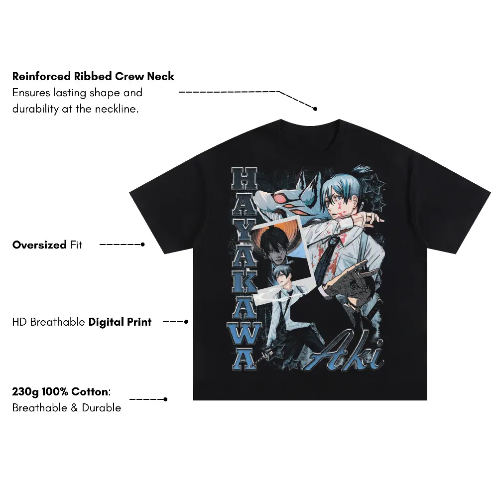 Court Setter Kageyama Oversized Black Graphic Tee - Image 3