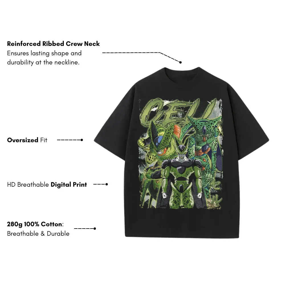 Dragonzord Power Heavyweight Oversized Black Graphic Tee - Image 3