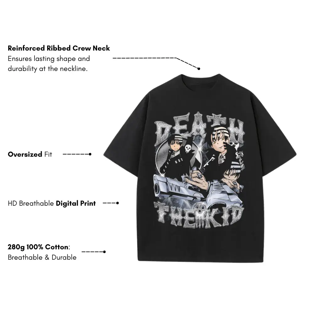 Fearful Symmetry Heavyweight Oversized Black Graphic Tee - Image 3