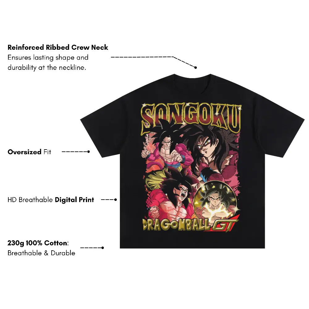 Grand Tour Adventure Oversized Black Graphic Tee - Image 3