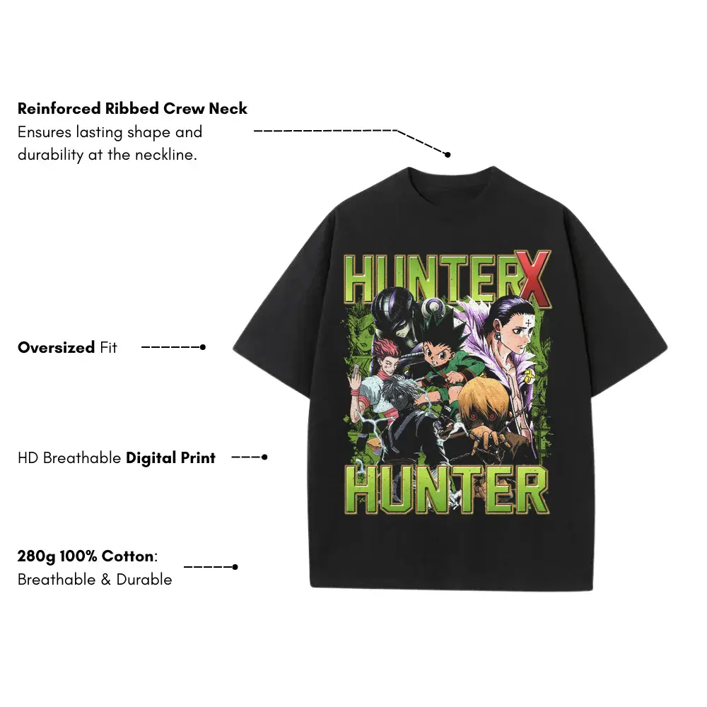 License To Hunt Heavyweight Oversized Black Graphic Tee - Image 3