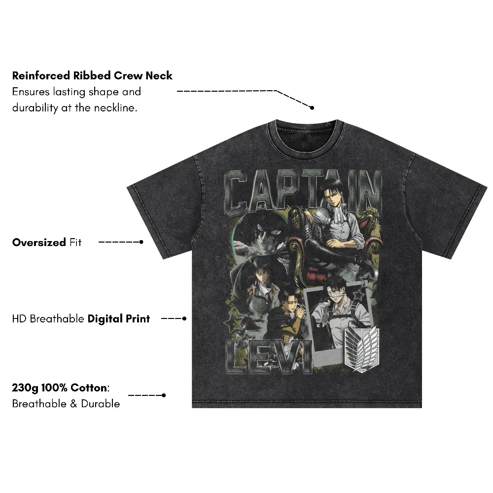 The Devil Of Tekkadan Oversized Acid Wash T-shirt - Image 4