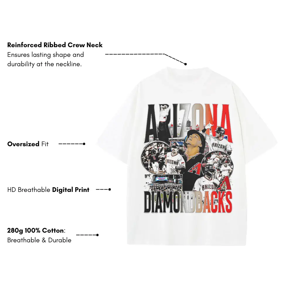 Arizona Diamondbacks Desert Heat Heavyweight Oversized White Graphic Tee - Image 4