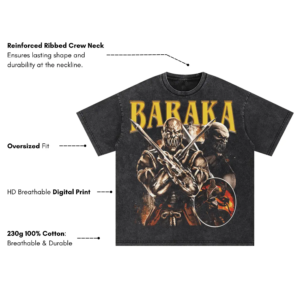Baraka The Blade Oversized Acid Wash T-shirt - Image 4