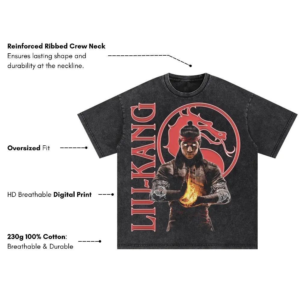 Liu Kang The Champion Oversized Acid Wash T-shirt - Image 4