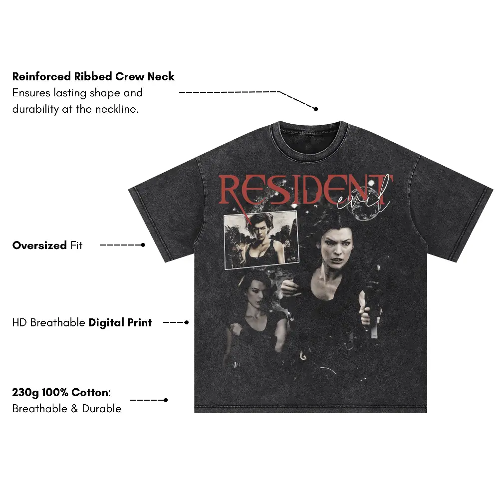 Resident Evil Chronicles Oversized Acid Wash T-shirt - Image 4