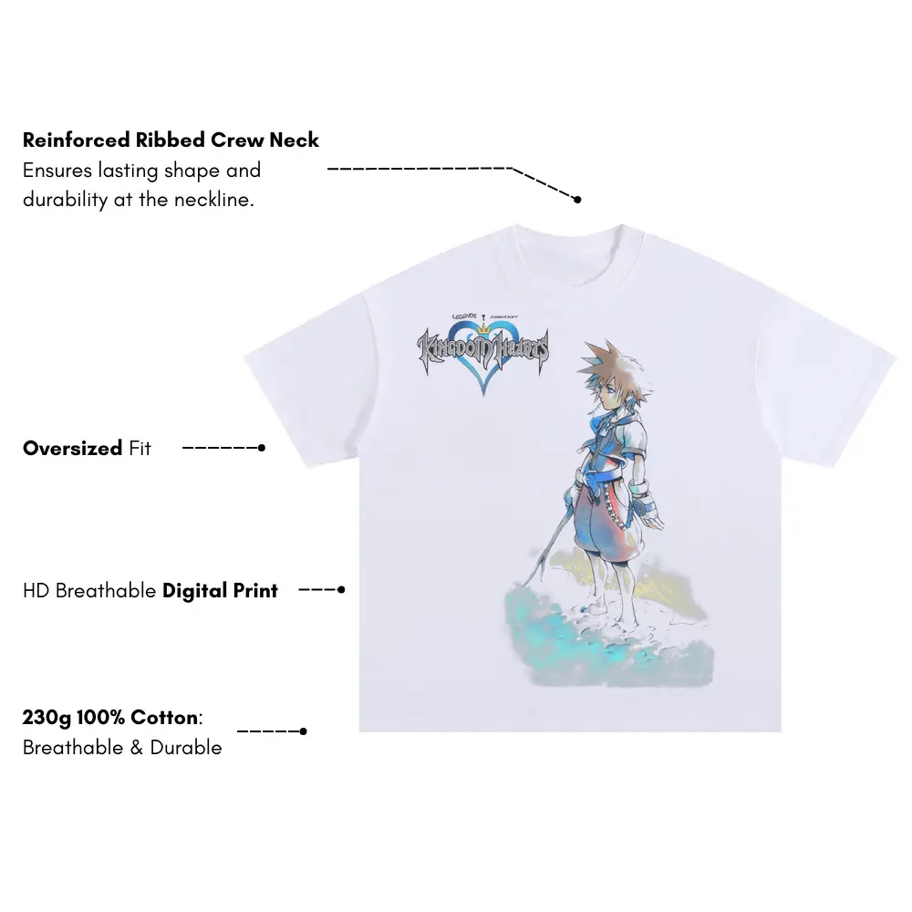Sora Destiny Awaits Oversized White Graphic Tee - Image 4