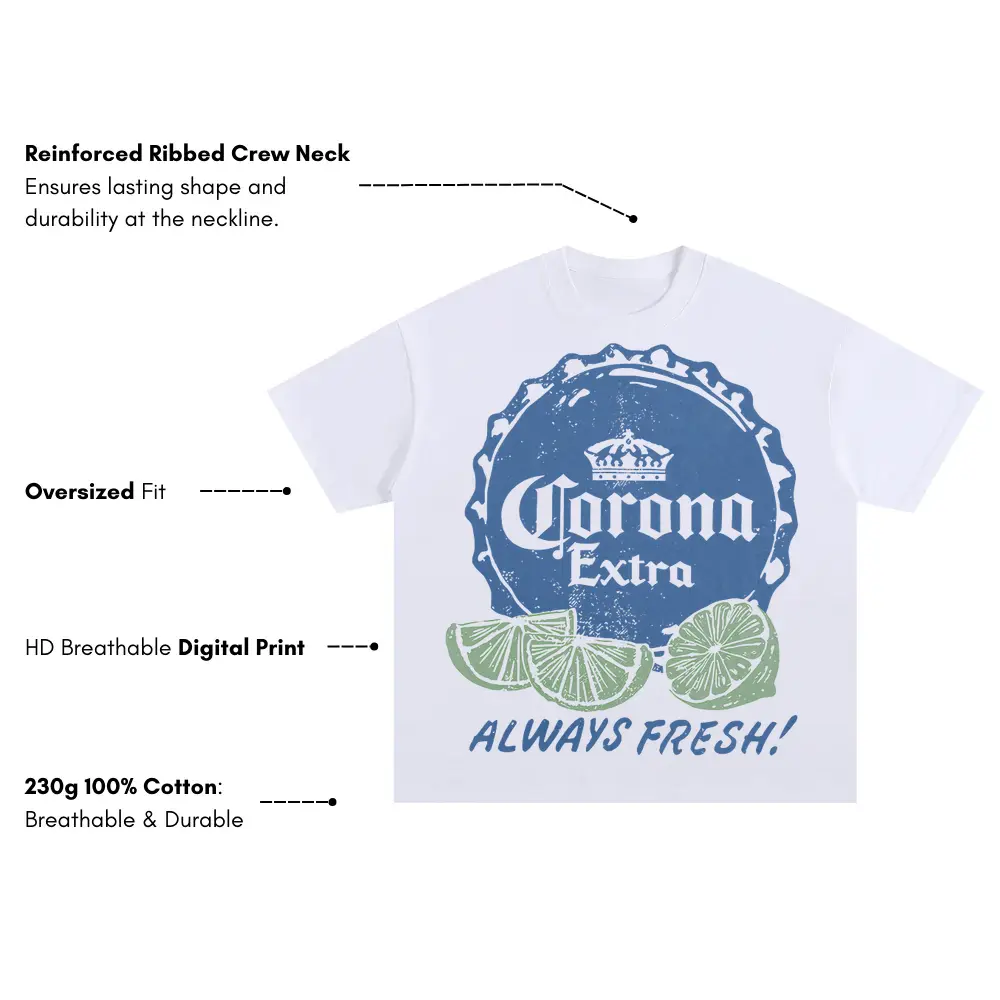 Always Fresh Fiesta Oversized White Graphic Tee - Image 4