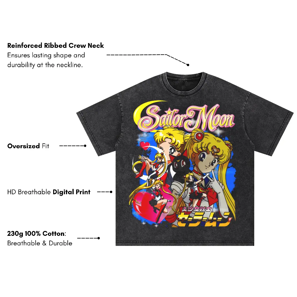 Moon Prism Power Oversized Acid Wash T-shirt - Image 4