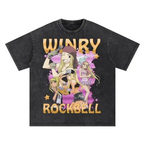 Automail Engineer Winry Oversized Acid Wash T-shirt