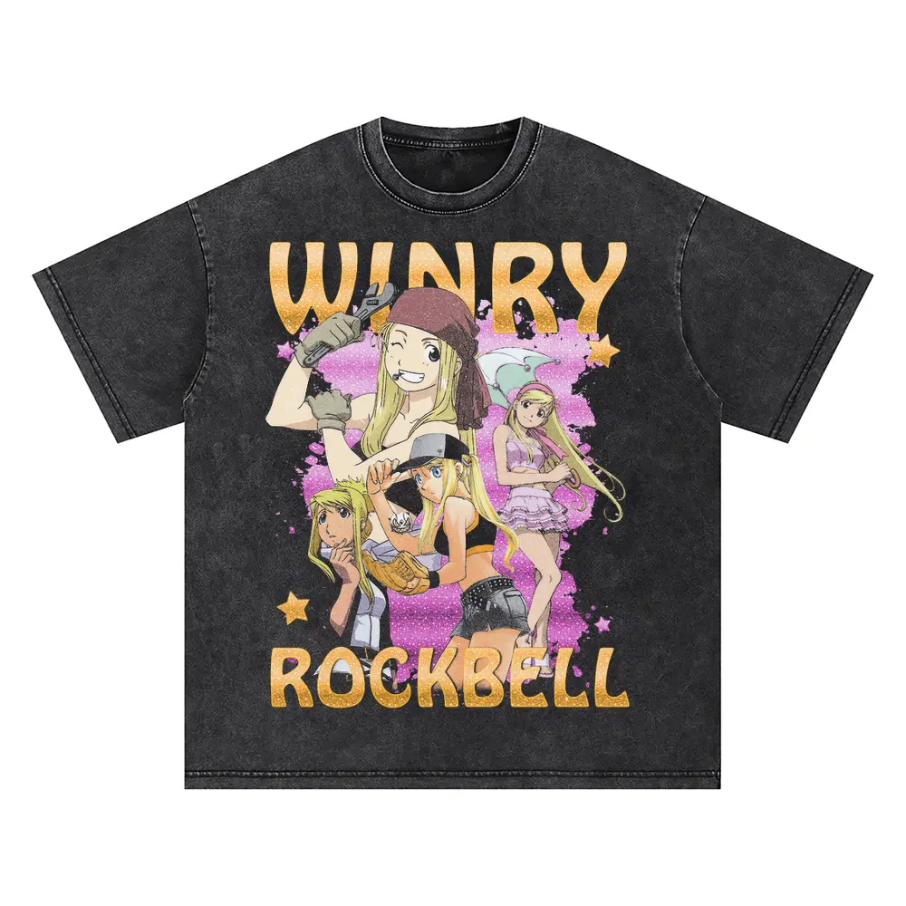 Automail Engineer Winry Oversized Acid Wash T-shirt