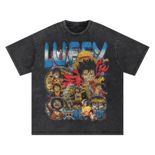 Future King Luffy Oversized Acid Wash T-shirt