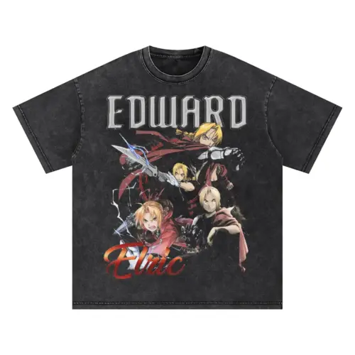 Fullmetal Alchemist Edward Oversized Acid Wash T-shirt