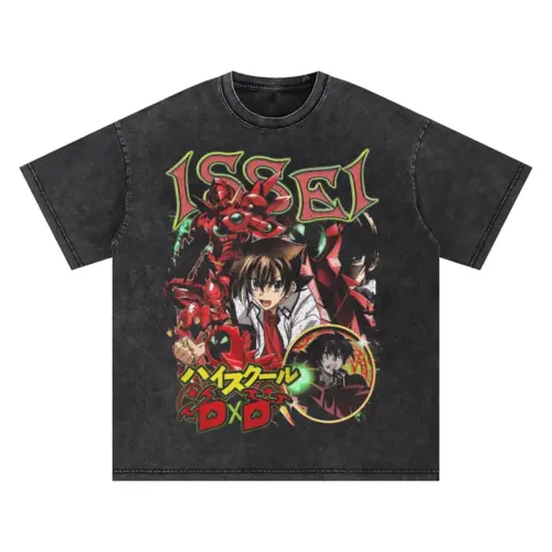 Red Dragon Emperor Oversized Acid Wash T-shirt