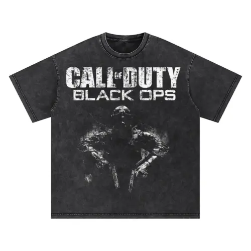 Call Of Duty Black Ops Oversized Acid Wash T-shirt