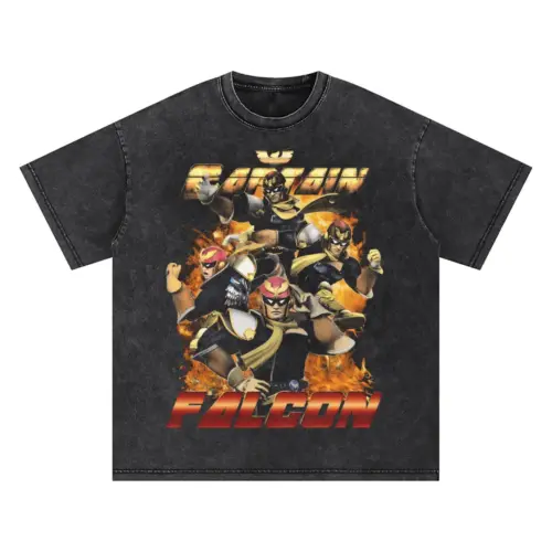 Captain Falcon Show Your Moves Oversized Acid Wash T-shirt