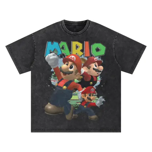 Mario The Superstar Oversized Acid Wash T-shirt