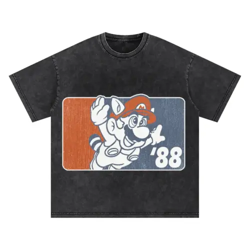 Mario Bros 88 Oversized Acid Wash T-shirt