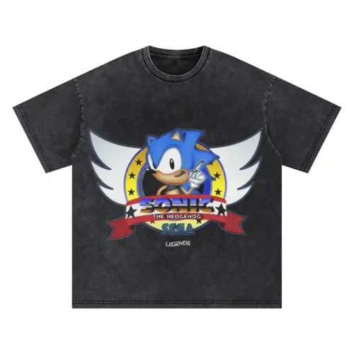 Sonic Victory Lap Oversized Acid Wash T-shirt