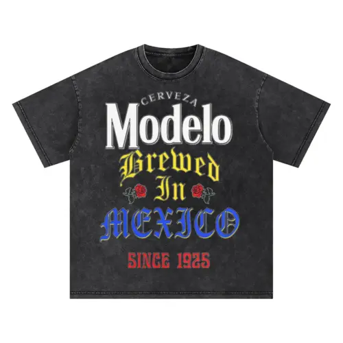 Cerveza Modelo Classic Oversized Acid Wash T-shirt