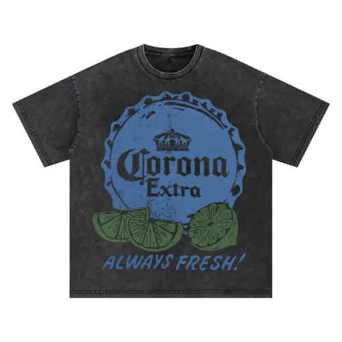 Corona Extra Fresh Limes Oversized Acid Wash T-shirt