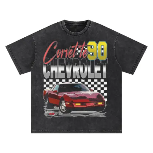 Corvette Ninety Chevrolet Oversized Acid Wash T-shirt