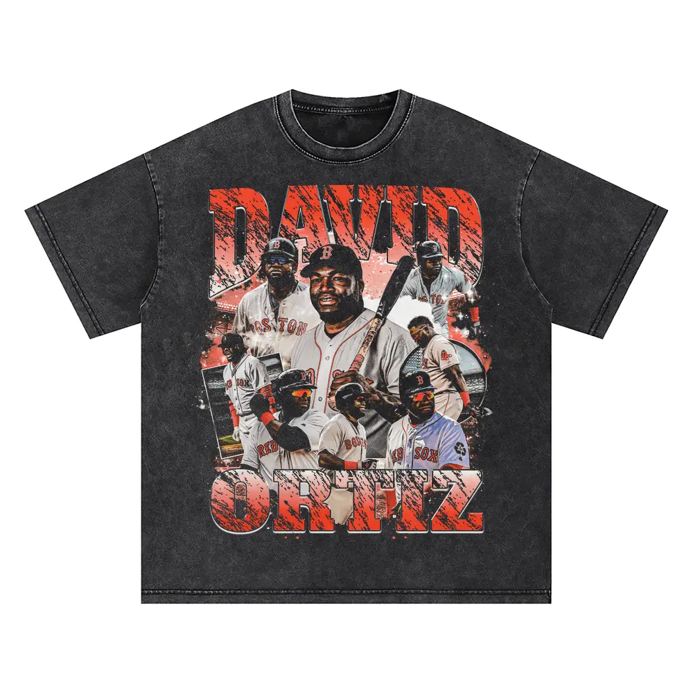 Big Papi Boston Legend Oversized Acid Wash T-shirt