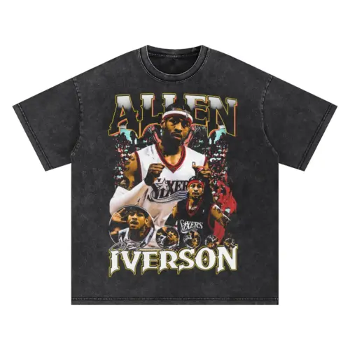 Allen Iverson The Answer In Philly Oversized Acid Wash T-shirt