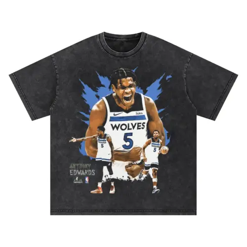 Anthony Edwards Timberwolves Franchise Star Oversized Acid Wash T-shirt