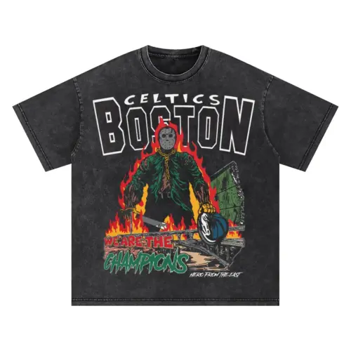 Boston Celtics Banner 18 Tribute Oversized Acid Wash T-shirt
