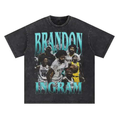 Brandon Ingram New Orleans Pelicans Art Oversized Acid Wash T-shirt