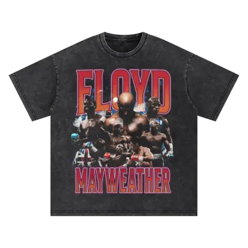 Floyd Money Mayweather Tribute Oversized Acid Wash T-shirt