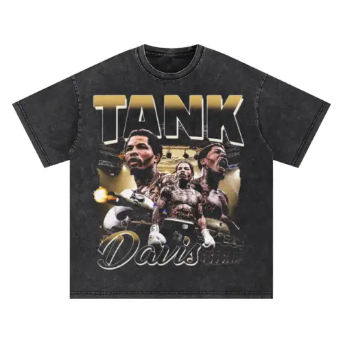 Gervonta Tank Davis Power Oversized Acid Wash T-shirt