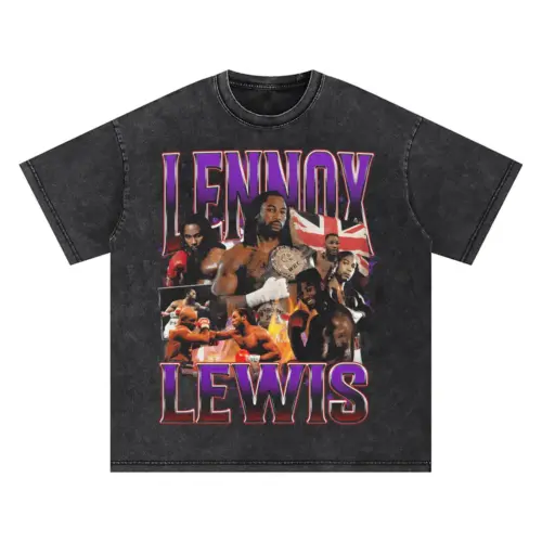 Lennox Lewis The Lion Oversized Acid Wash T-shirt