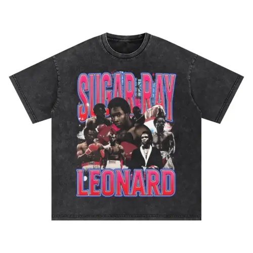 Sugar Ray Leonard The Legend Oversized Acid Wash T-shirt