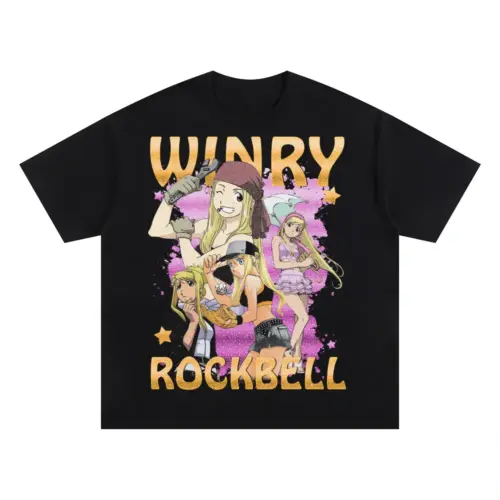 Automail Engineer Winry Oversized Black Graphic Tee