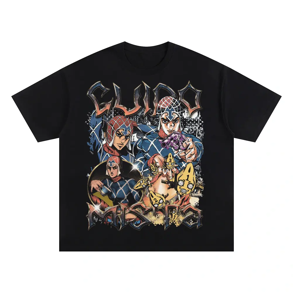 Golden Experience Dream Oversized Black Graphic Tee