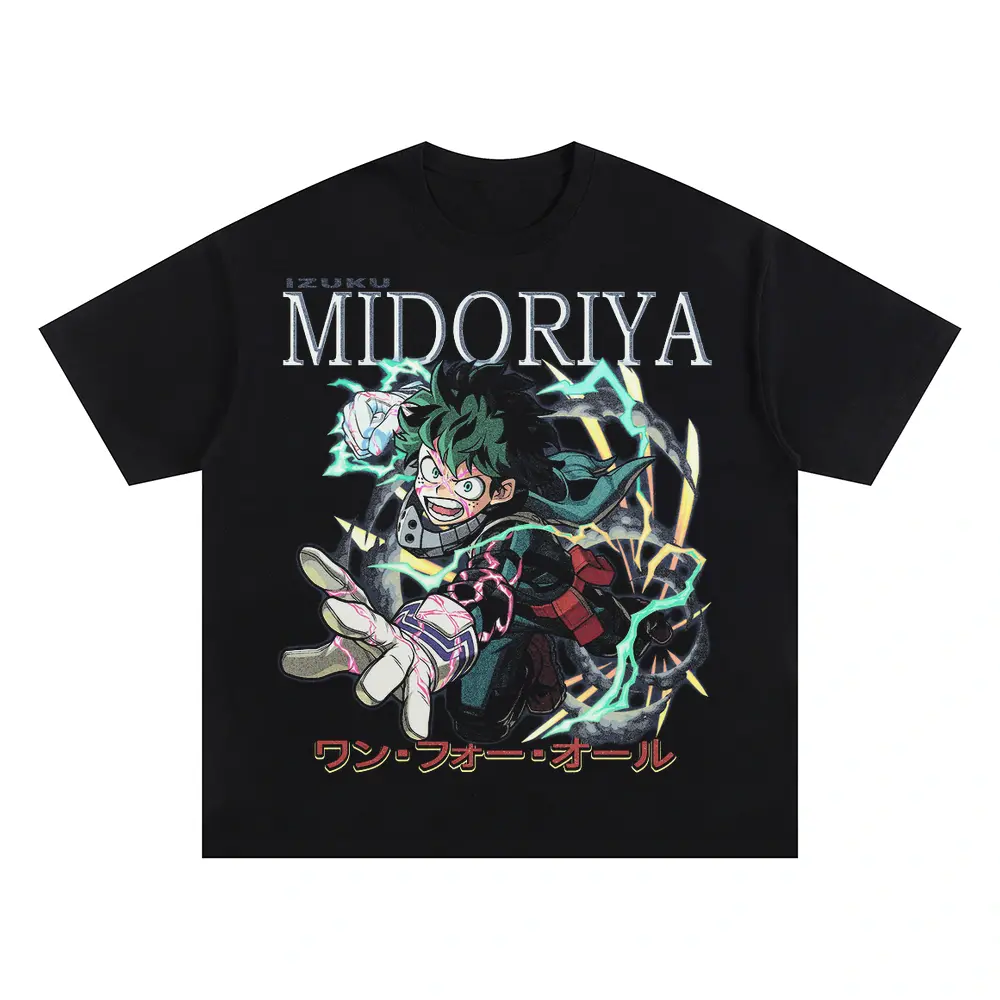 Inheritor Of One For All Oversized Black Graphic Tee