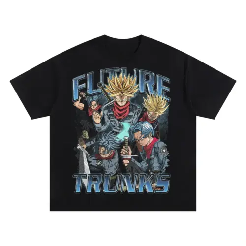 Hope Of The Future Trunks Oversized Black Graphic Tee