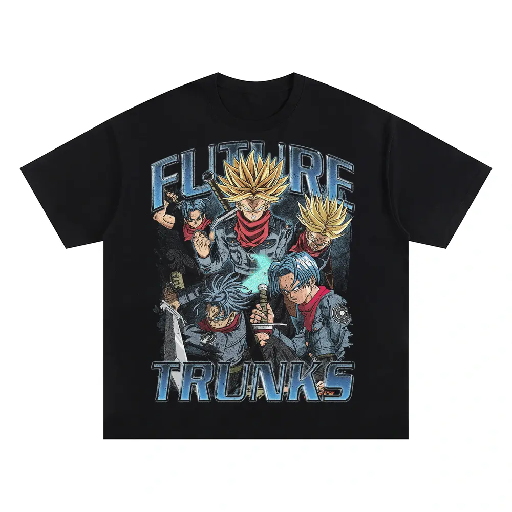 Hope Of The Future Trunks Oversized Black Graphic Tee