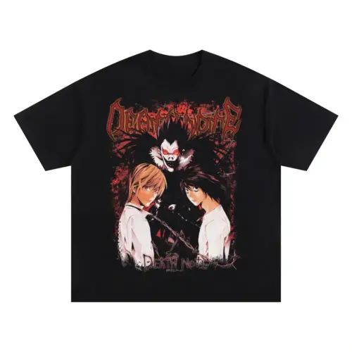 Kira Versus L Oversized Black Graphic Tee