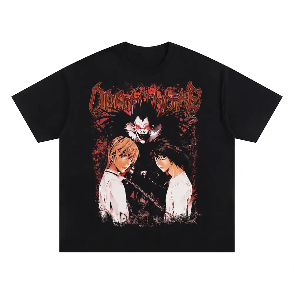 Kira Versus L Oversized Black Graphic Tee