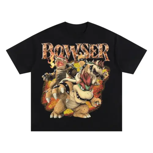 King Of The Koopas Oversized Black Graphic Tee