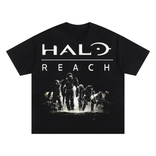 Halo Reach Remembered Oversized Black Graphic Tee