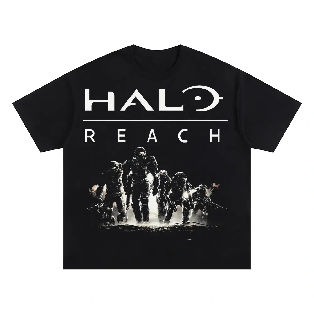 Halo Reach Remembered Oversized Black Graphic Tee