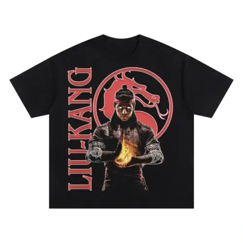 Liu Kang The Champion Oversized Black Graphic Tee
