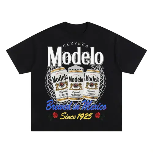 Brewed In Mexico Fiesta Oversized Black Graphic Tee