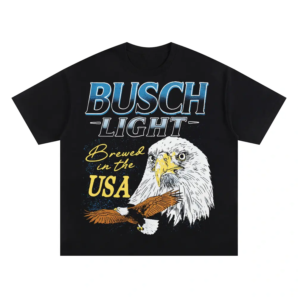 Brewed In The USA Eagle Oversized Black Graphic Tee
